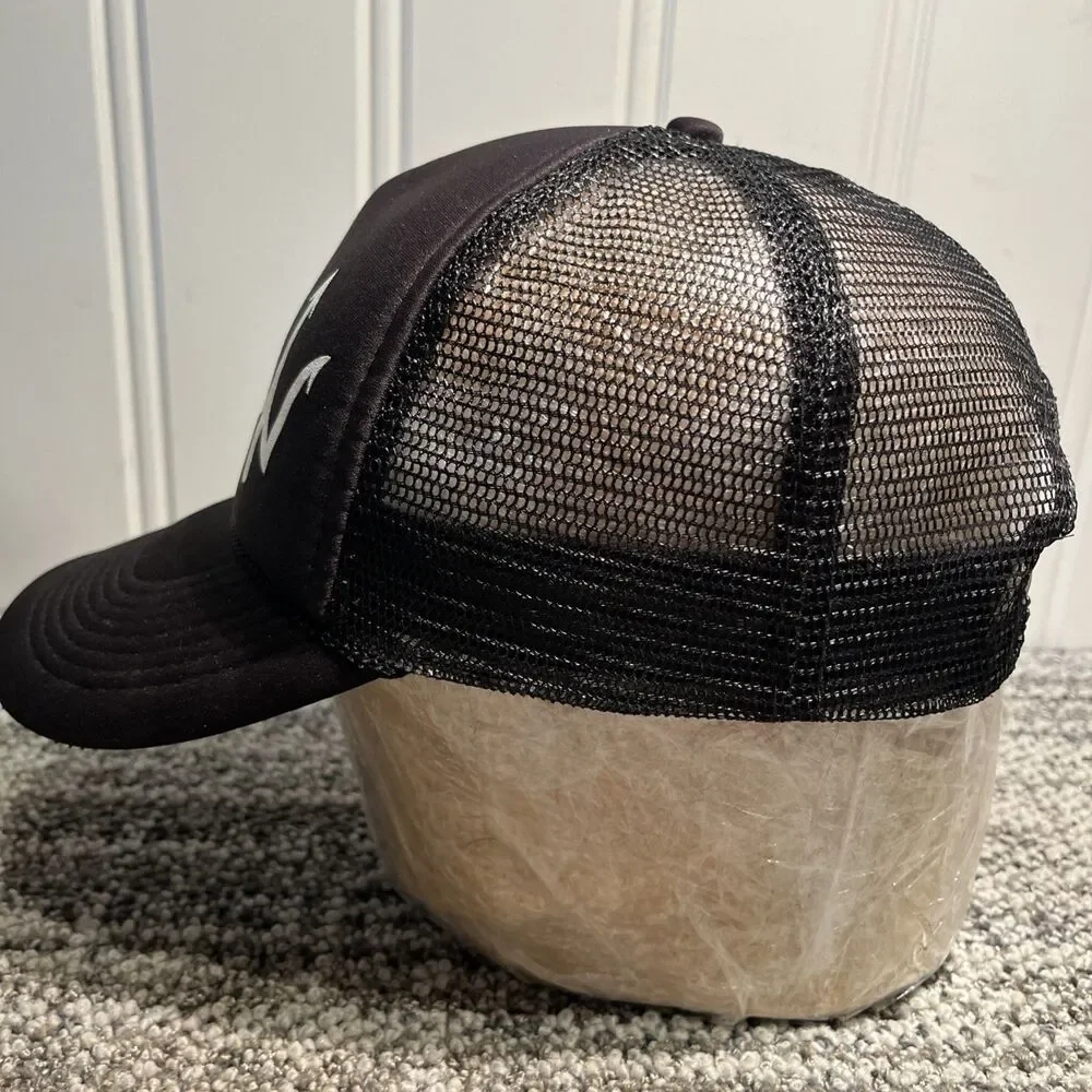 VTG Trident Trucker Hat Cap SnapBack Otto Black Foam Mesh Great Condition - Picture 6 of 9